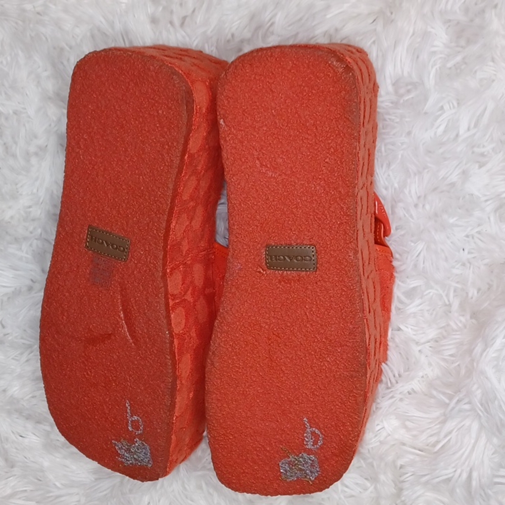 Coach Noelle Sandal In Signature Terry Cloth Red Orange Size 9B Retro Vibes NEW - Picture 12 of 12